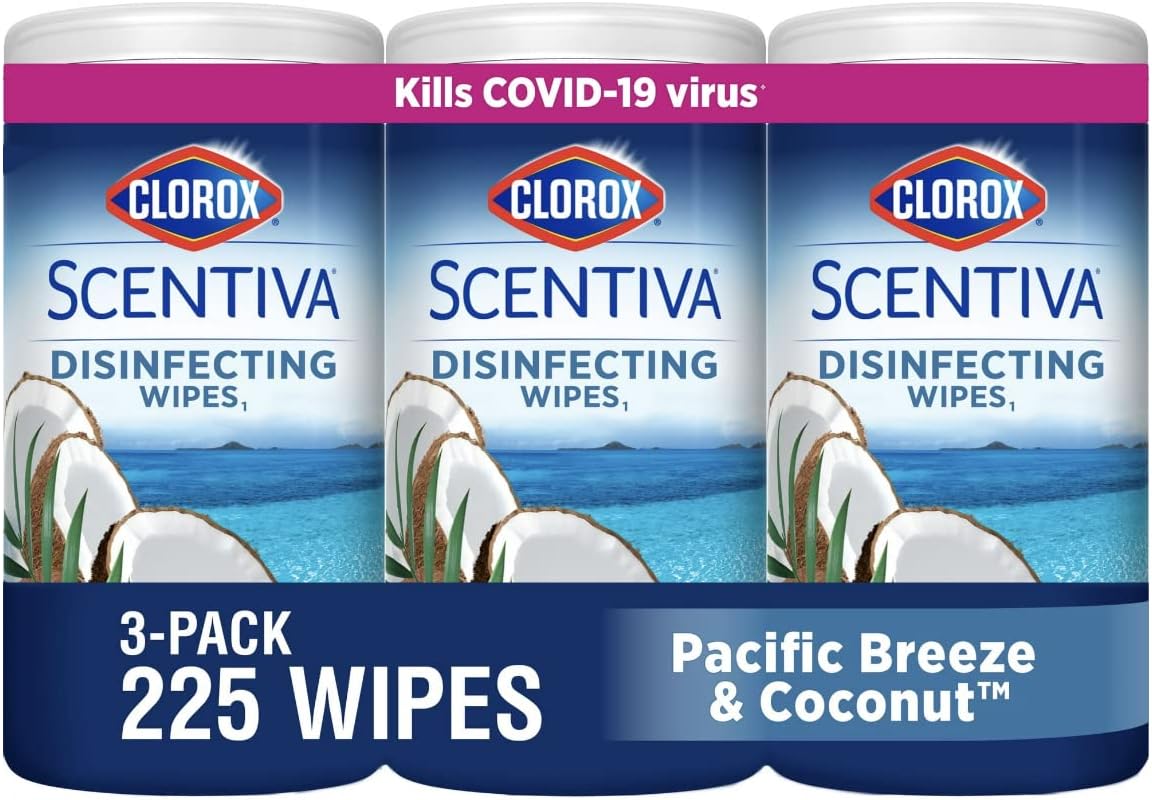 3 Pack of Ocean Scent Clorox Wipes
