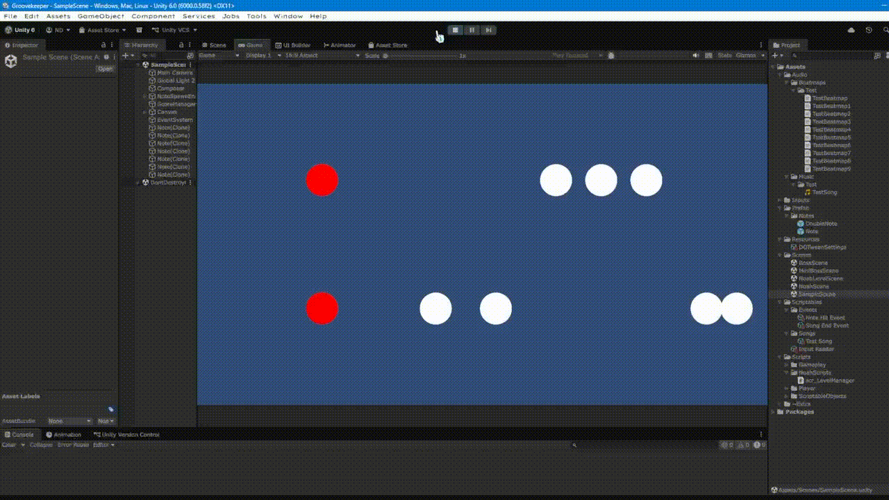 Early GrooveKeeper beatmap prototype