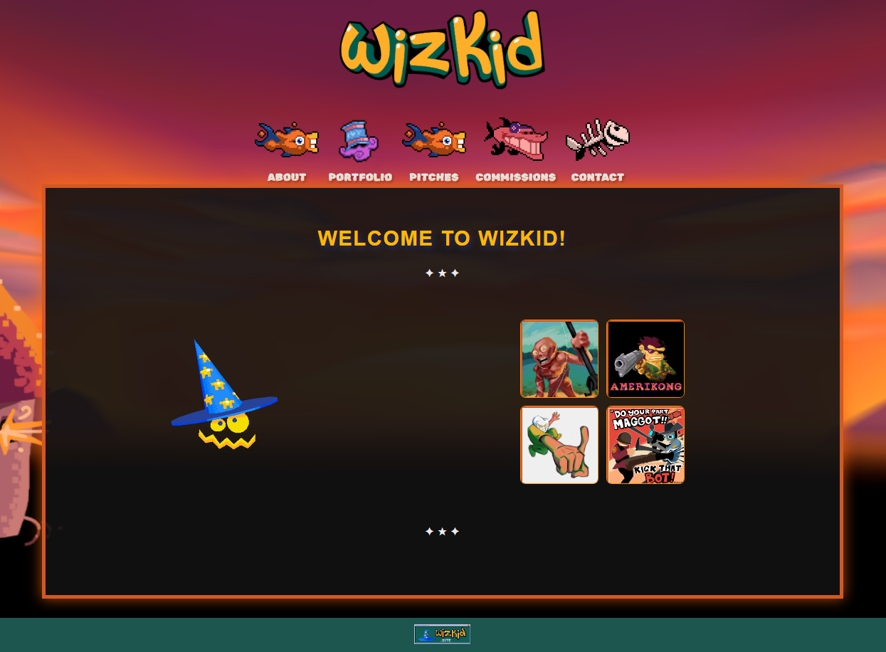Early beta of the Wizkid art portfolio website