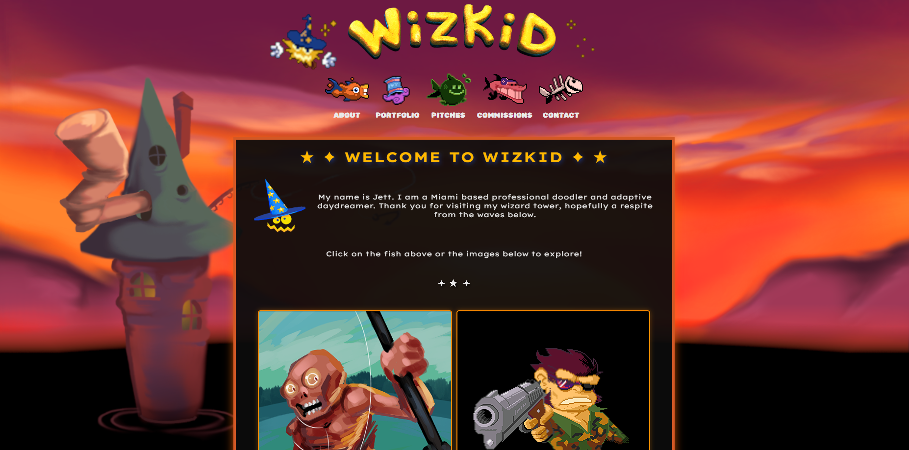 Current Wizkid art portfolio website