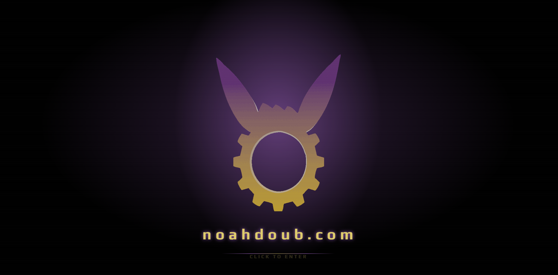 Current noahdoub.com title screen with its logo and click-to-enter prompt
