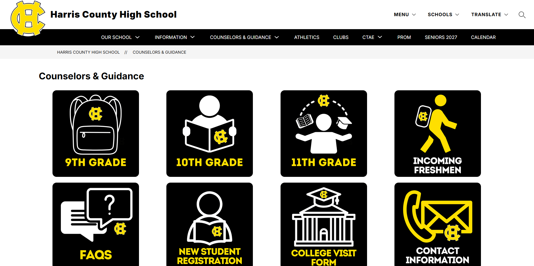 HCHS counselors and guidance page recreated in Finalsite
