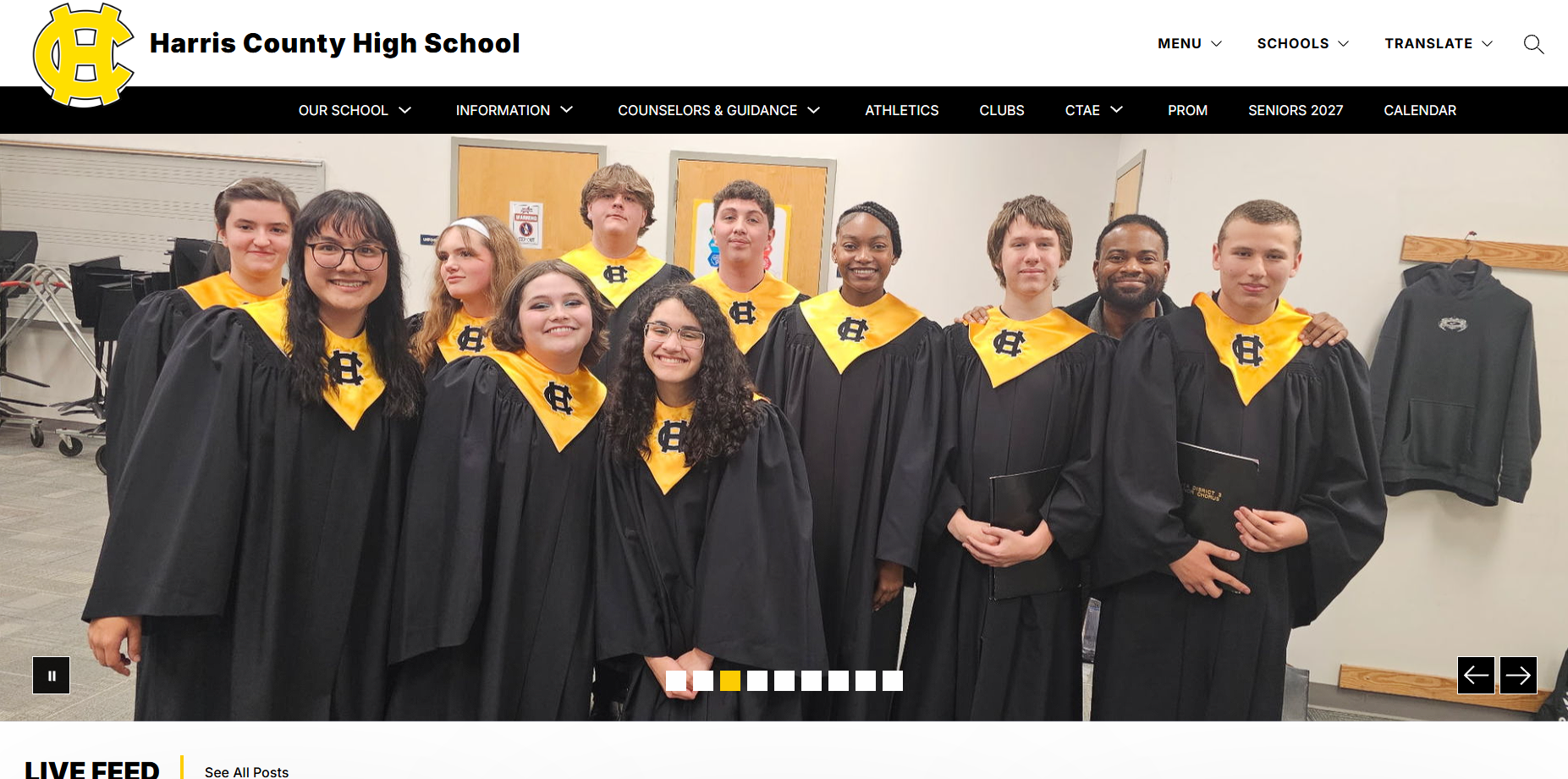 Harris County High School homepage recreated in Finalsite