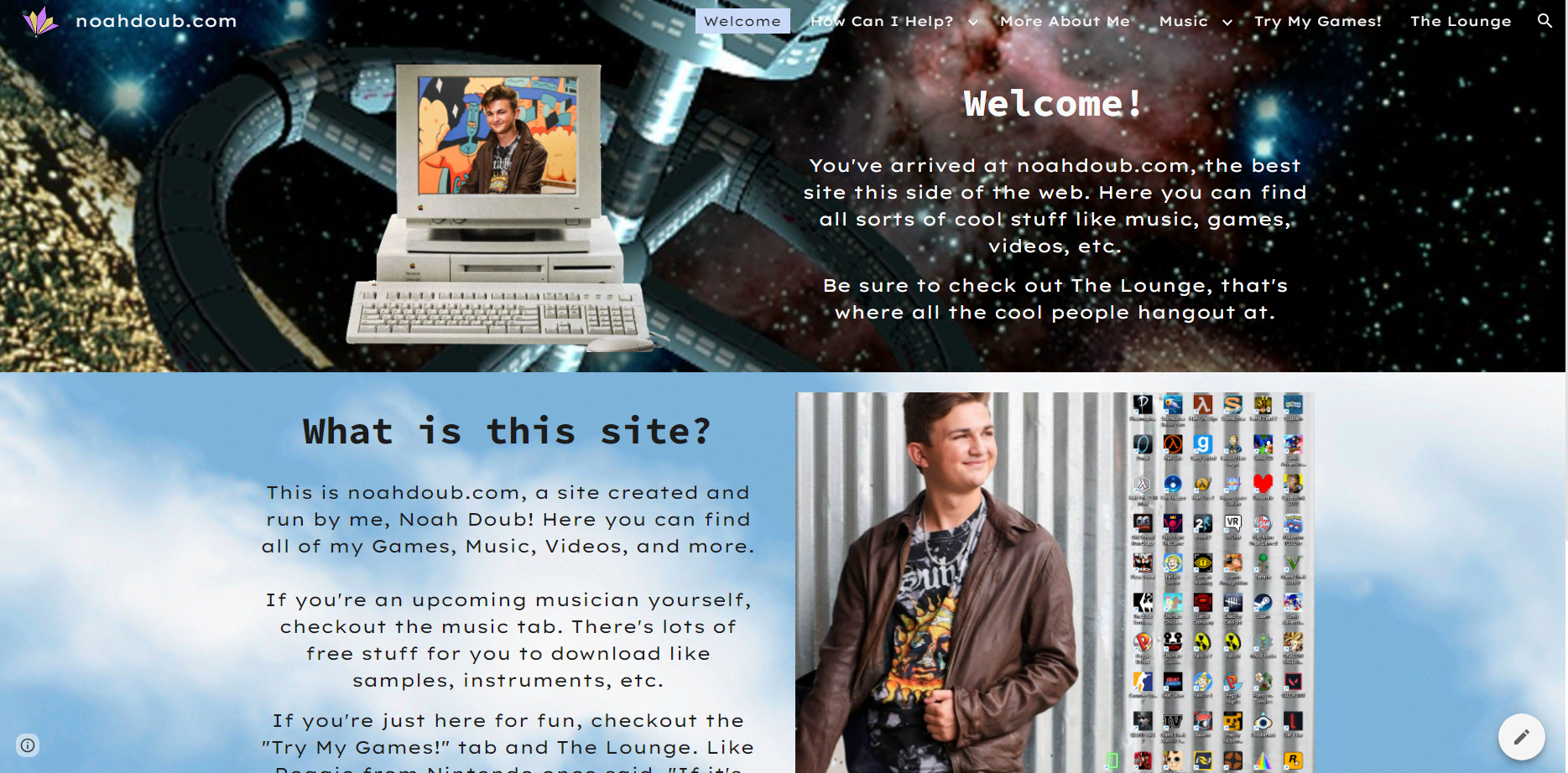 The oldest version of the noahdoub.com website, created with Google Sites