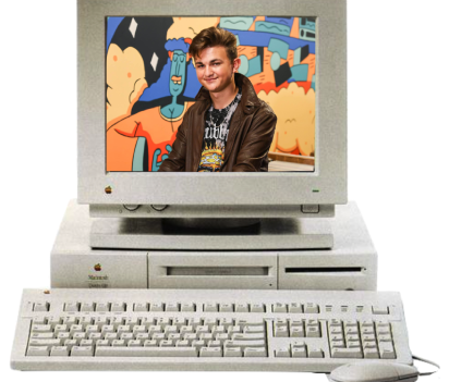 Noah at computer